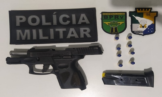 Policia Militar prende arma em Ribeirópolis.