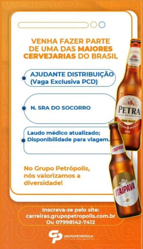 Vaga de emprego Grupo Petropolis em Socorro