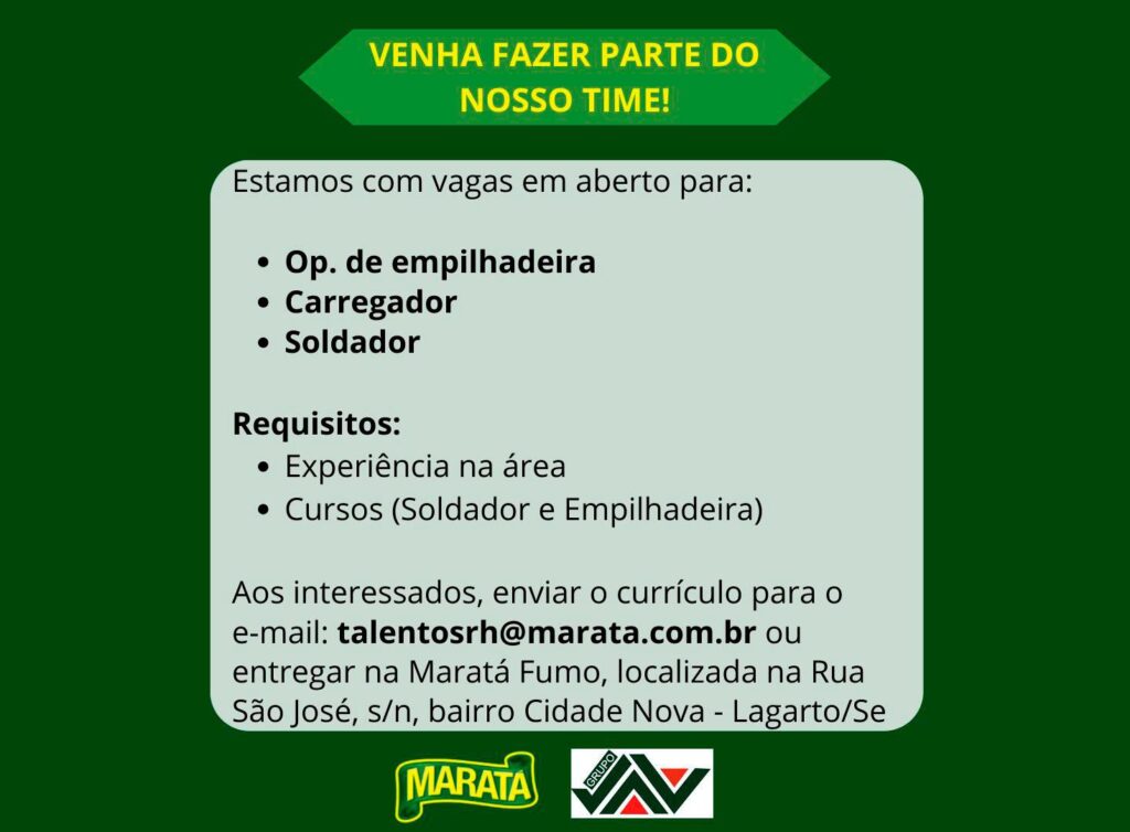 Vaga de emprego em Sergipe